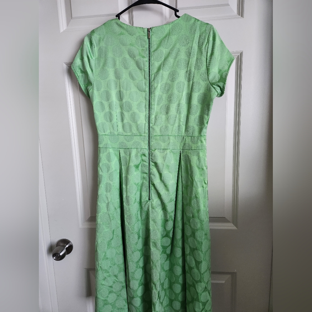 Green polka dot dress
